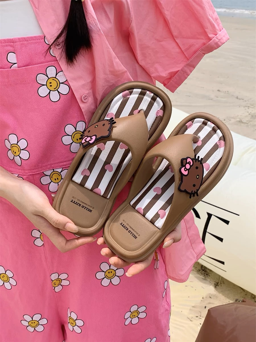 Hello Kitty Stripe printed Flipflops