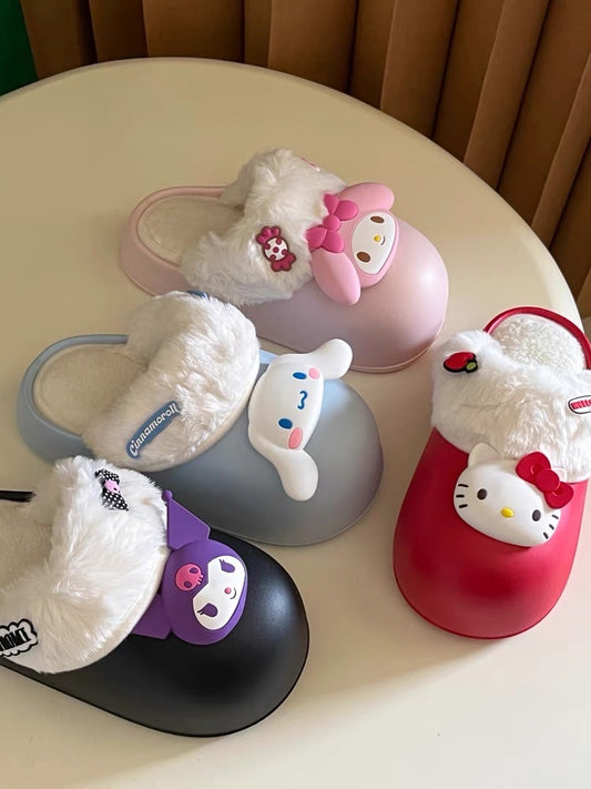 Fluffy Slippers- Sanrio Characters (waterproof)