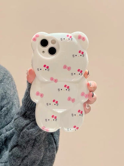 3D bear-shaped Kitty iPhone Case