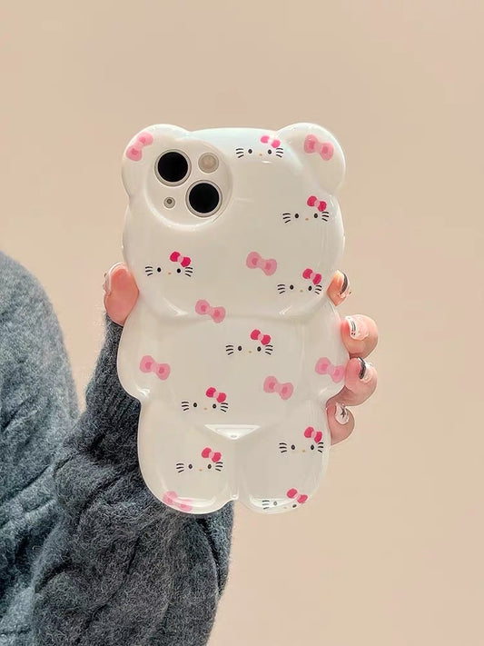 3D bear-shaped Kitty iPhone Case