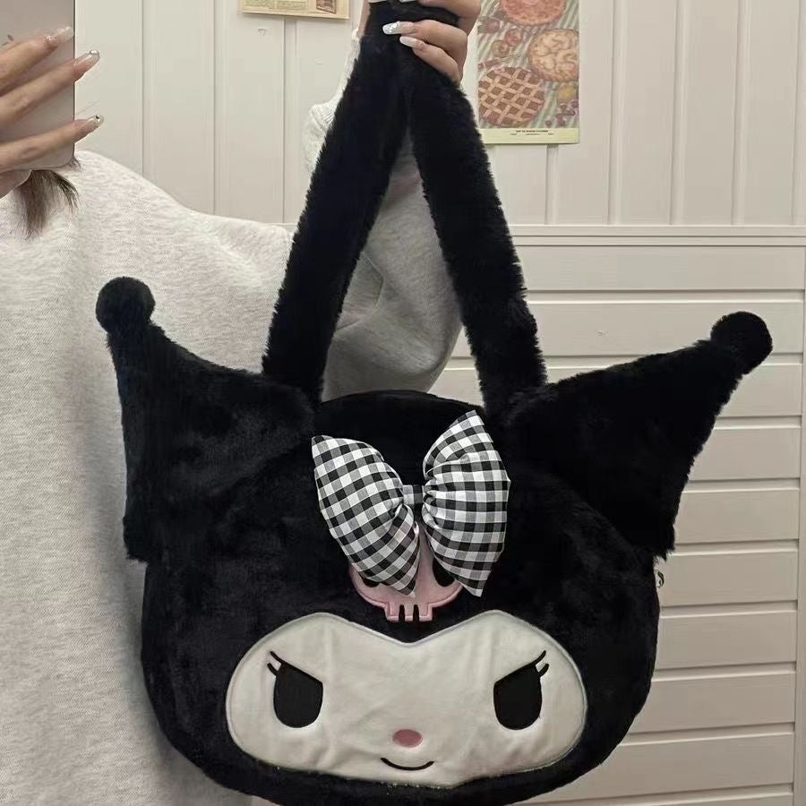 Kuromi Shaped Fluffy Bag