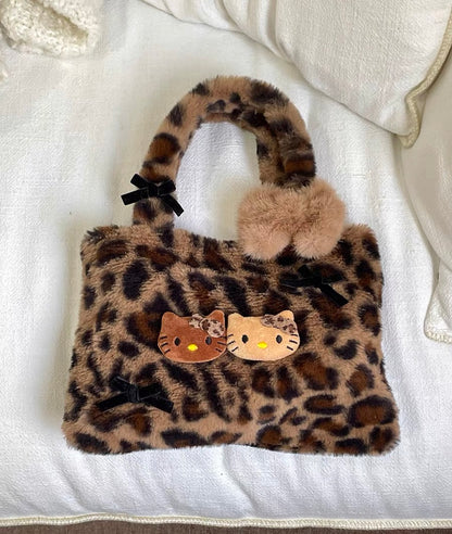 Hello Kitty Fluffy Leopard Print Bag