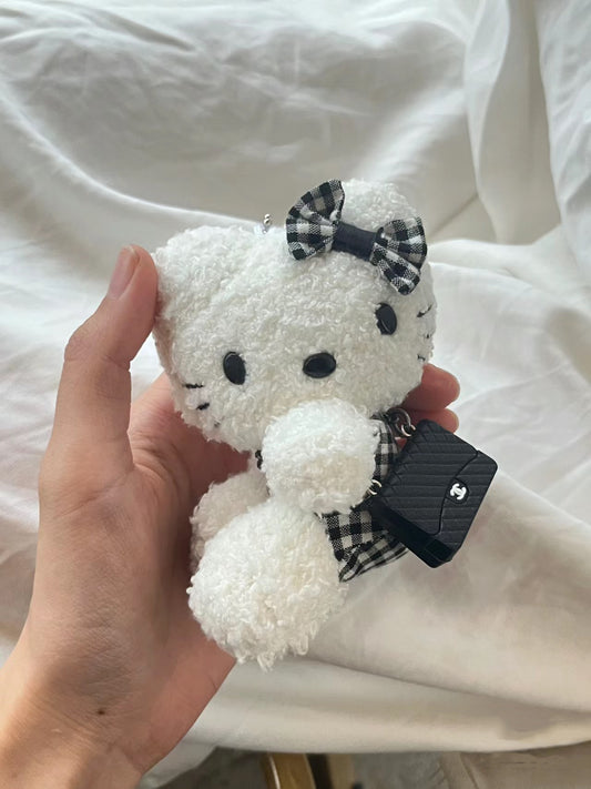 Kitty Plush Keychain - chanel girl