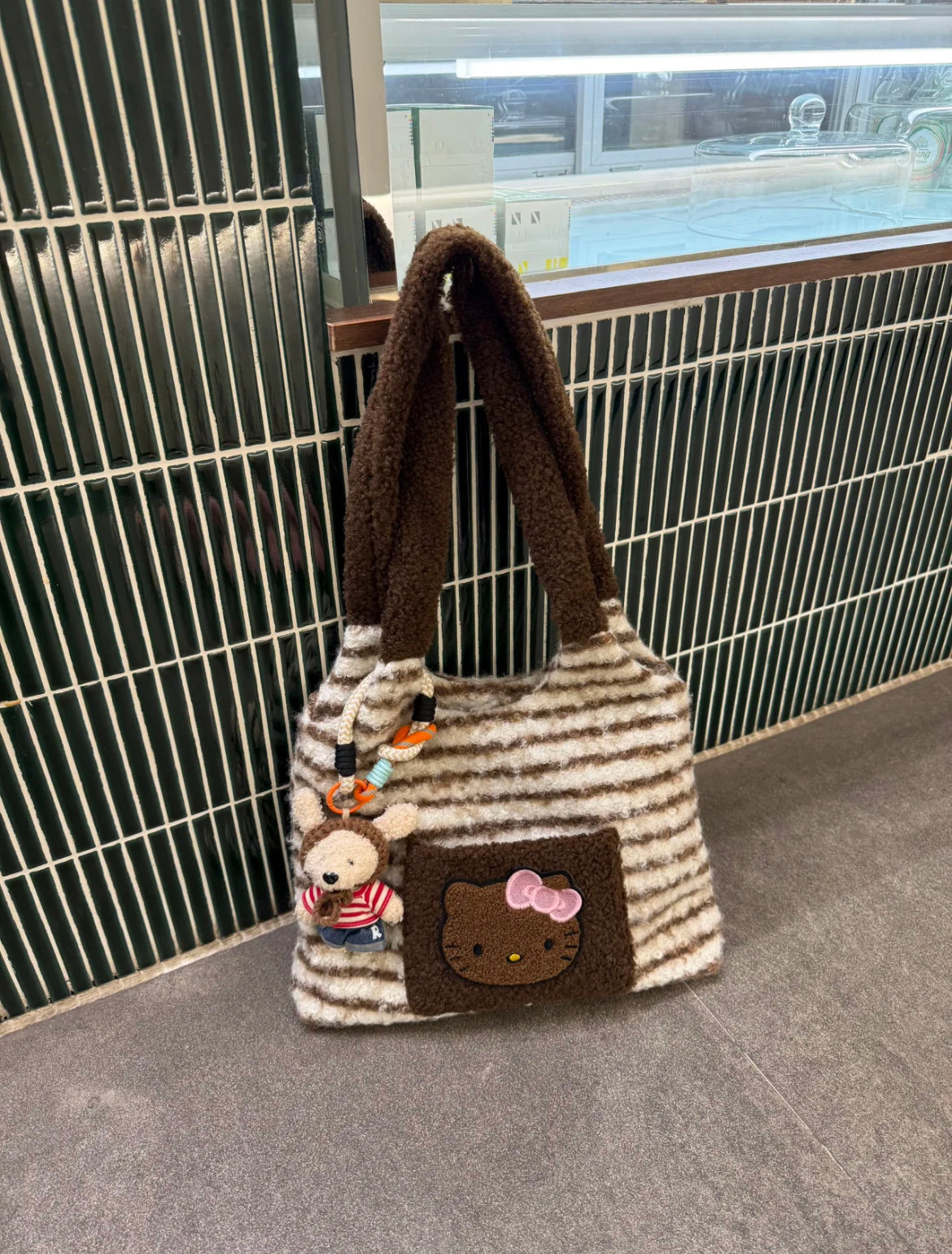 Striped Fluffy Bag