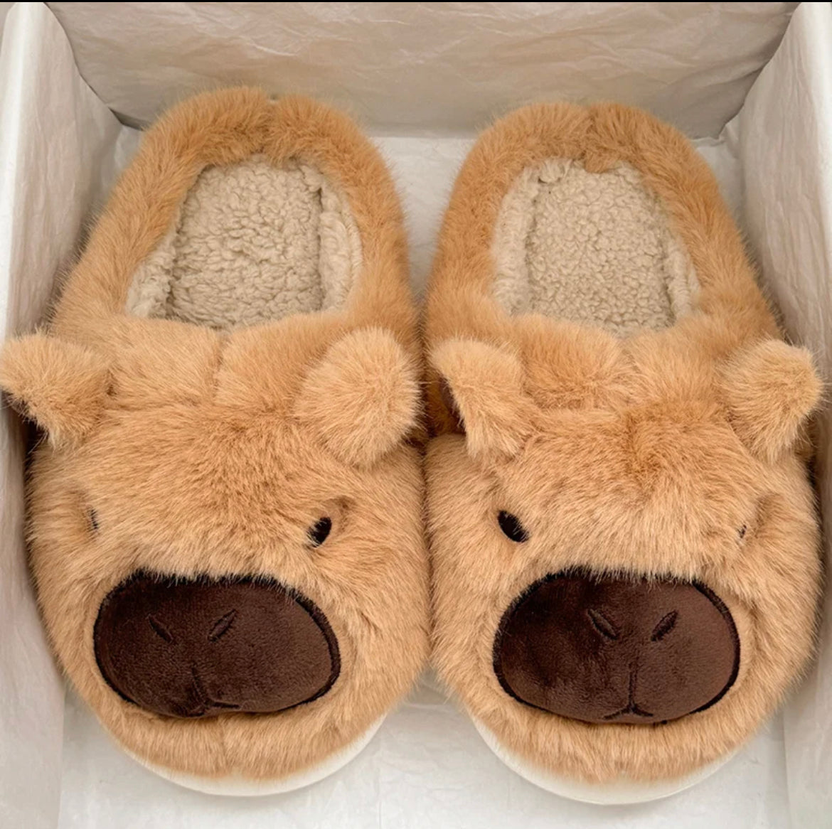 Capybara Fluffy Slippers