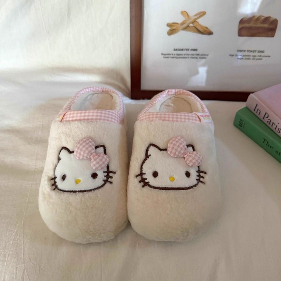 Classic Fuzzy Slippers with bow