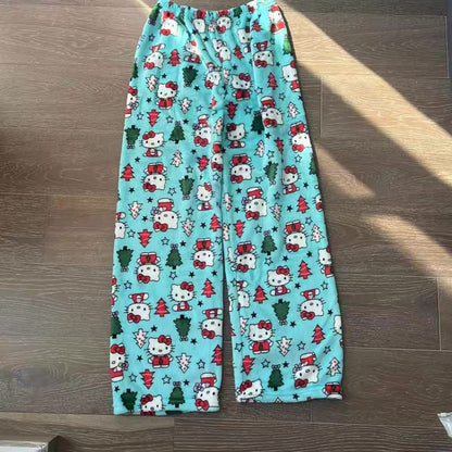 Blue Xmas fuzzy pants