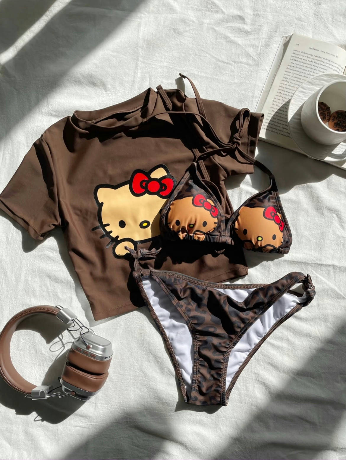 Hello Kitty Leopard print Bathing Suit - 3 piece