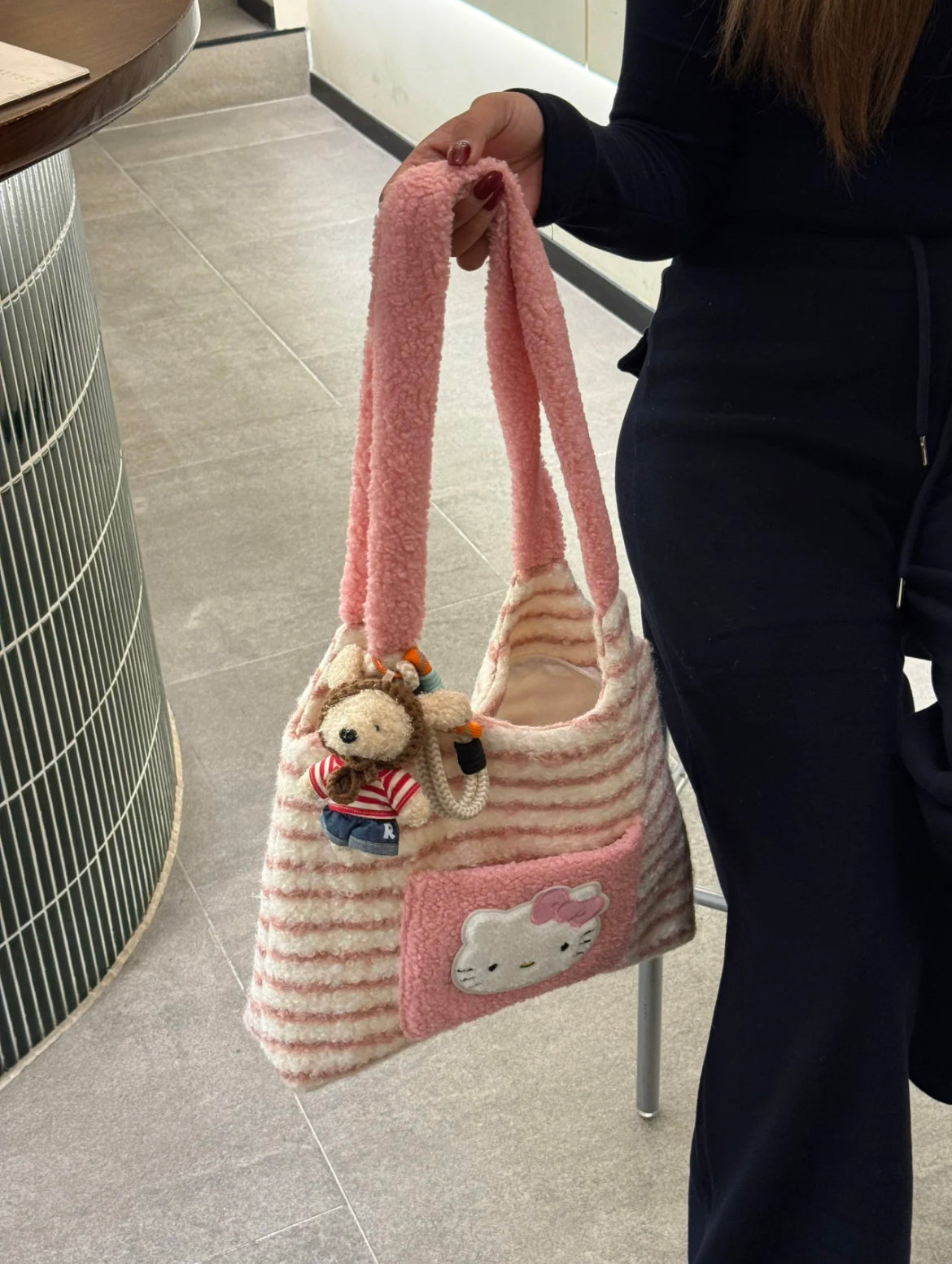 Striped Fluffy Bag