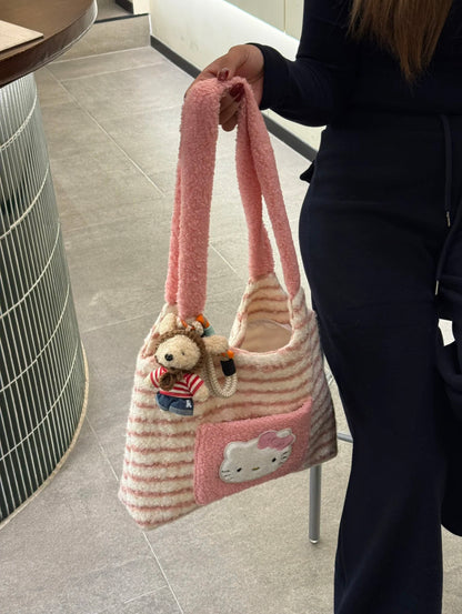 Striped Fluffy Bag