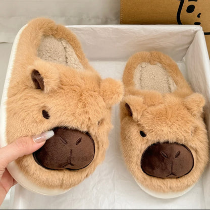 Capybara Fluffy Slippers