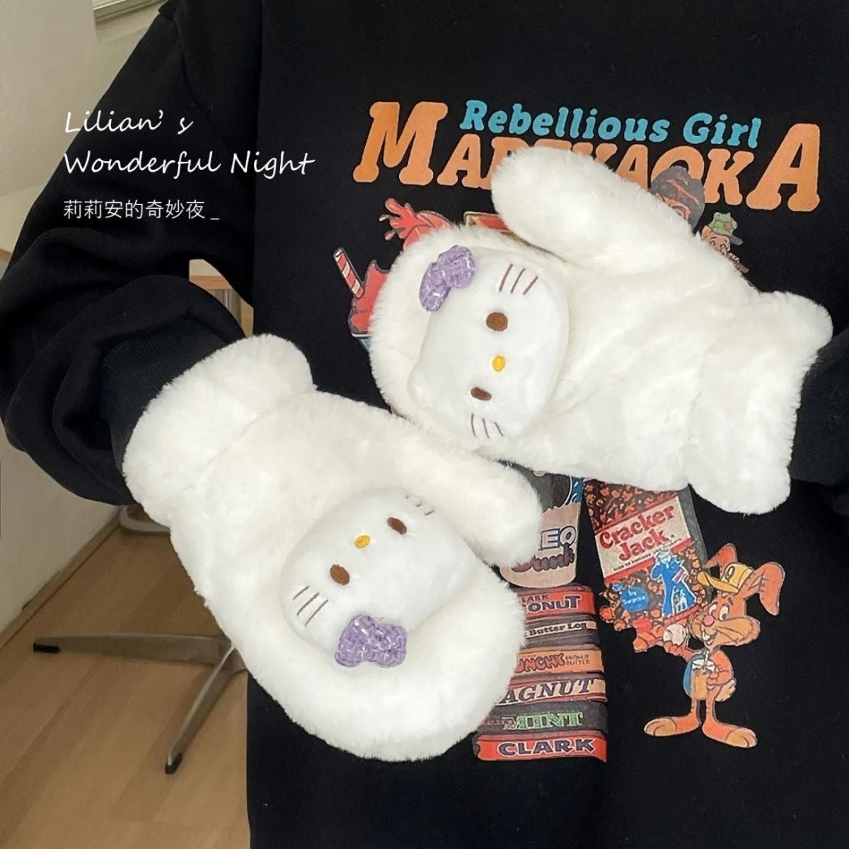 Hello Kitty Fluffy(soft) Gloves