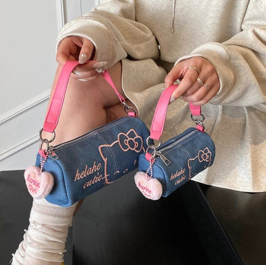 2025 Demin Kitty Handbag - 2 sizes
