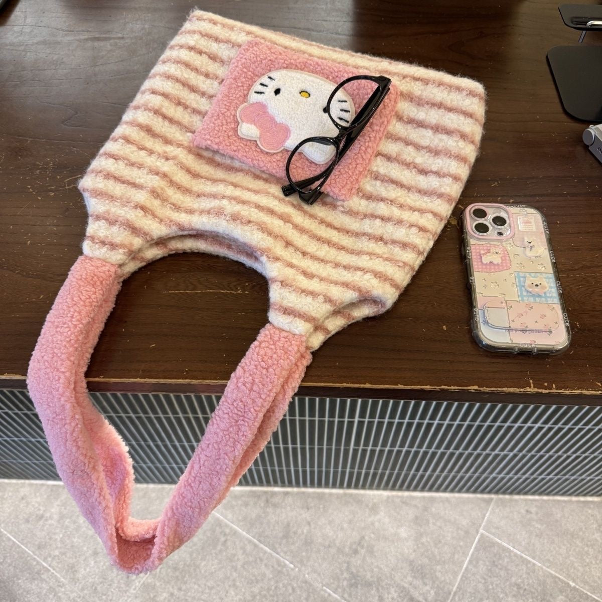 Striped Fluffy Bag