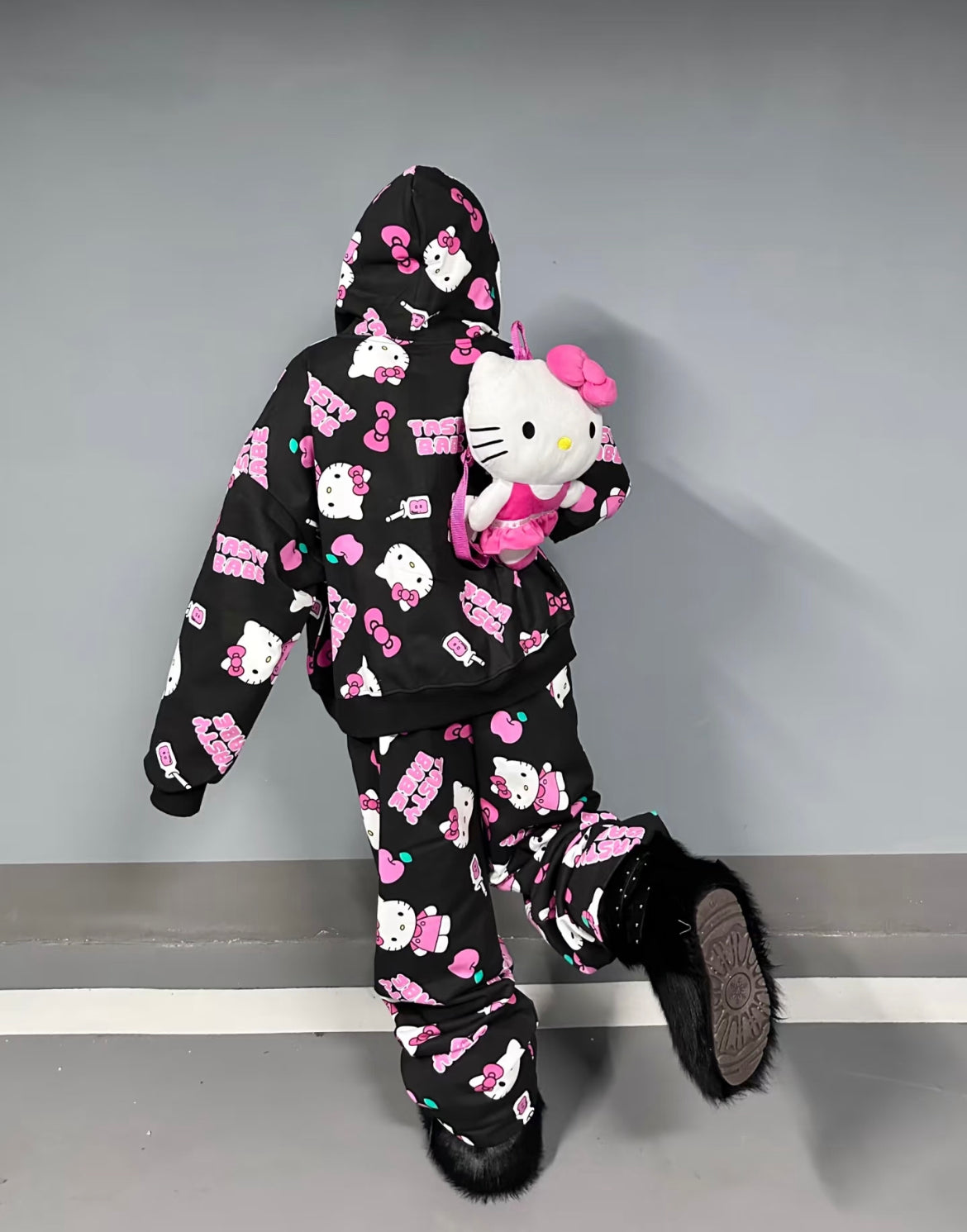 High Quality Y2K Full of Kitty Hoodie Set