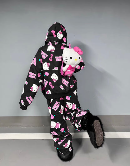 High Quality Y2K Full of Kitty Hoodie Set