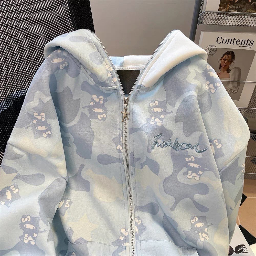 Hello Kitty Baby Blue Early Autumn Hoodie