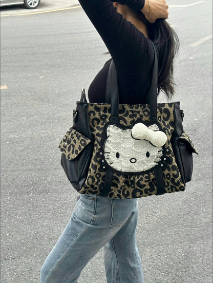 Leopard print shoulder bag