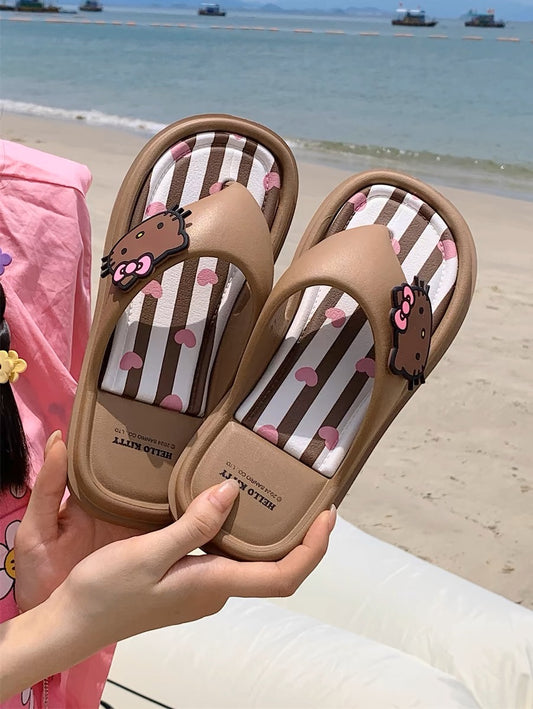 Hello Kitty Stripe printed Flipflops