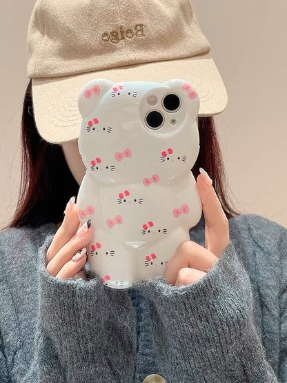 3D bear-shaped Kitty iPhone Case