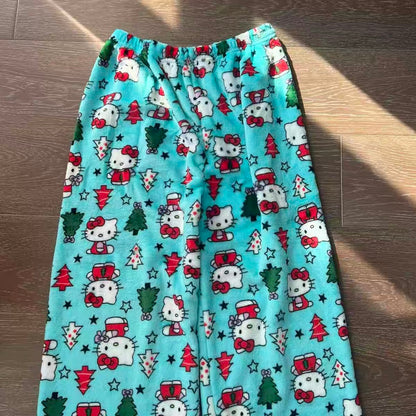 Blue Xmas fuzzy pants