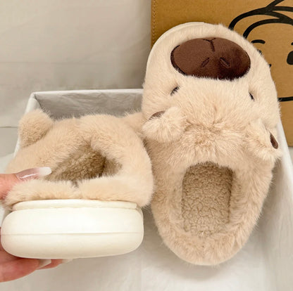 Capybara Fluffy Slippers