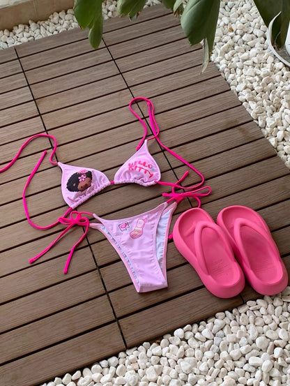 Hello Kitty Bikini set - Tanned with Curly Hair