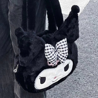 Kuromi Shaped Fluffy Bag