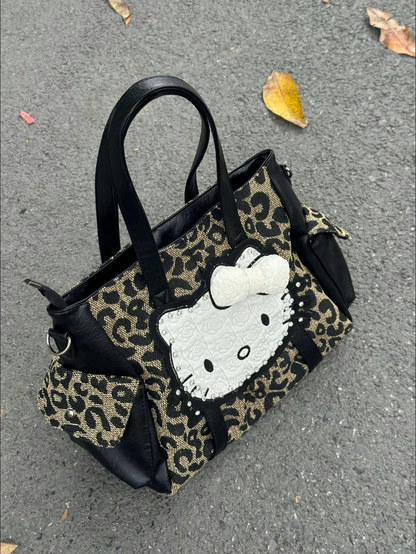 Leopard print shoulder bag
