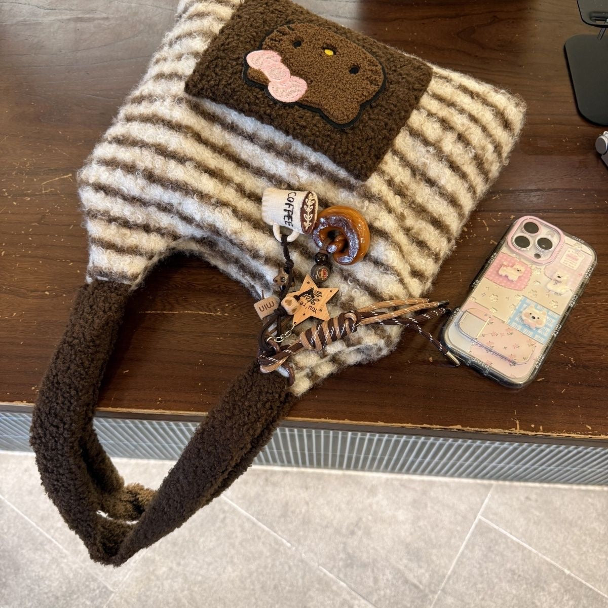 Striped Fluffy Bag