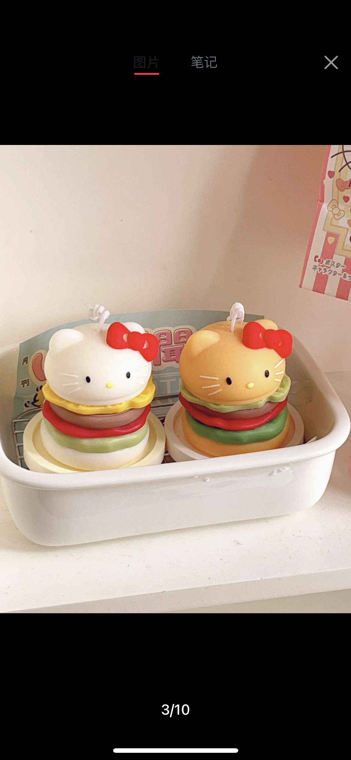 Hamburger shaped handmade candles