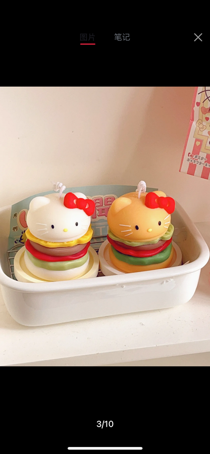 Hamburger shaped handmade candles