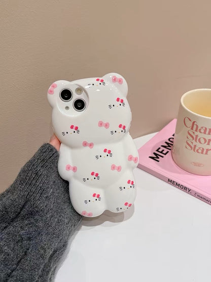 3D bear-shaped Kitty iPhone Case