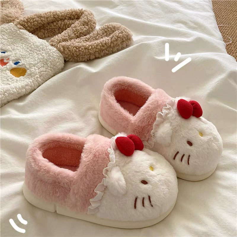 Hello Kitty Fluffy UGG Slippers (Pink)