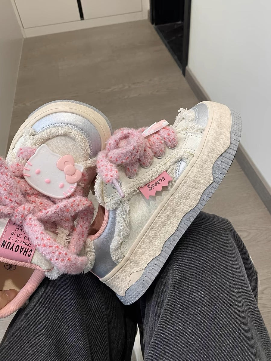 Hello Kitty Y2K sneakers- Silver