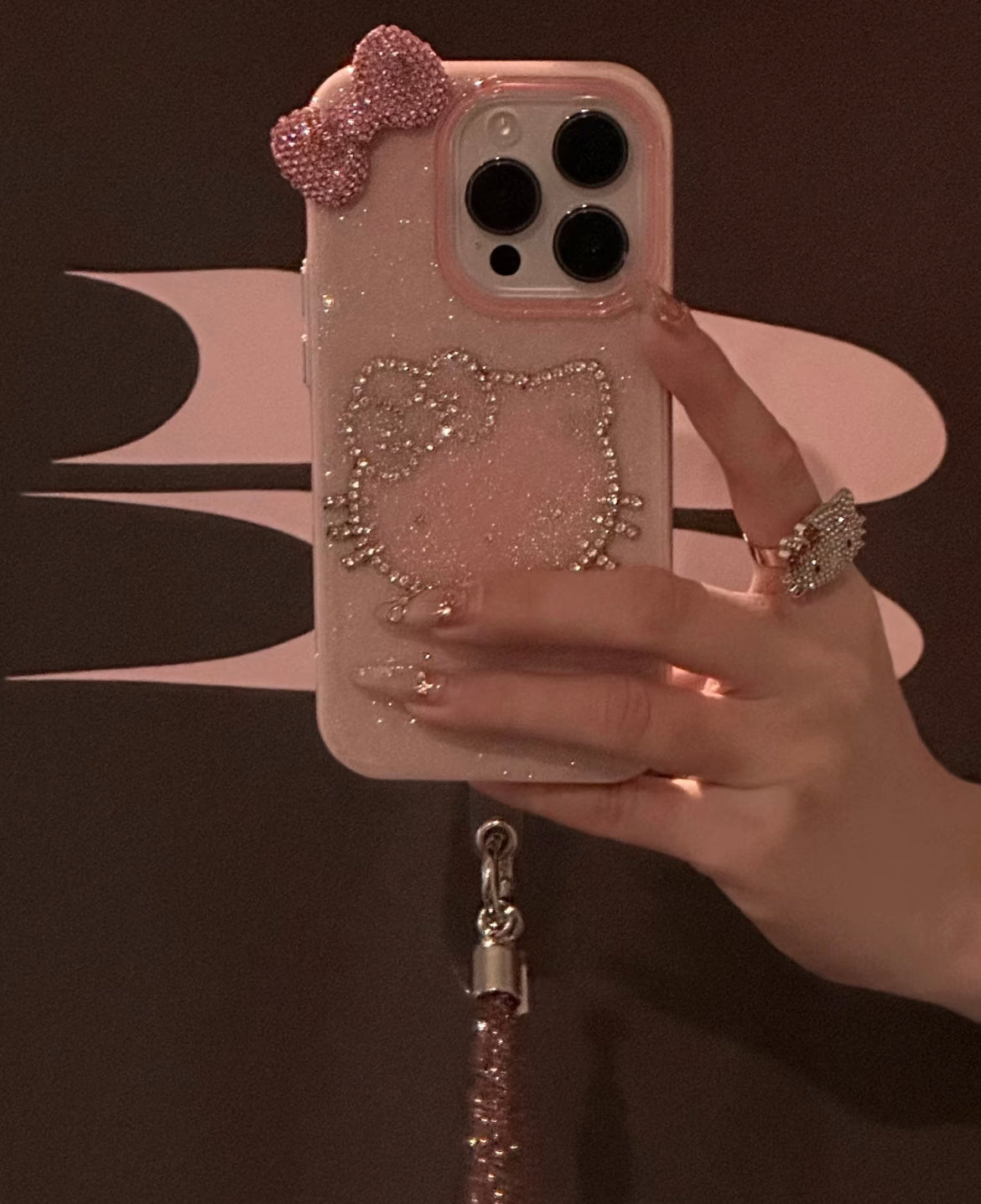 Pinky Shiny Phonecase with kitty head