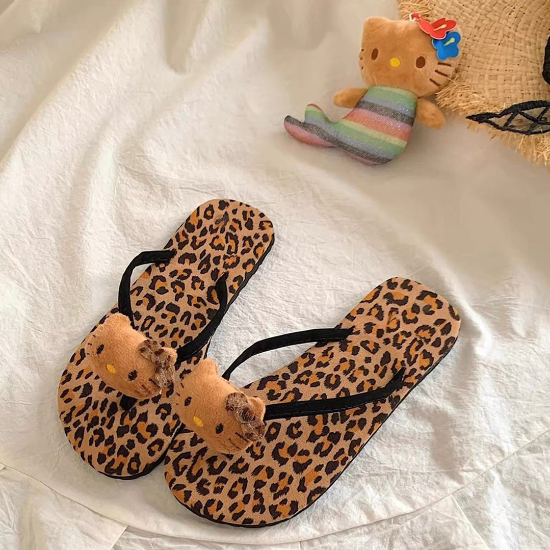 Random Flips Flops - Leopard Kitty