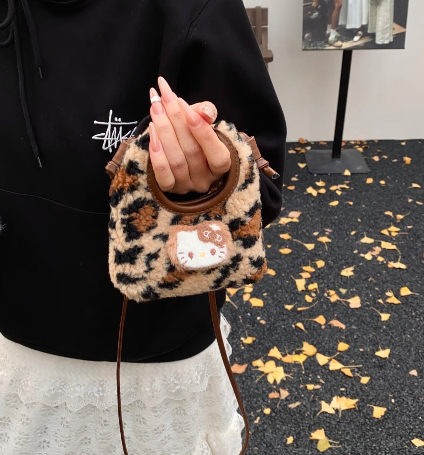 Leopard Print Fluffy Mini Bag