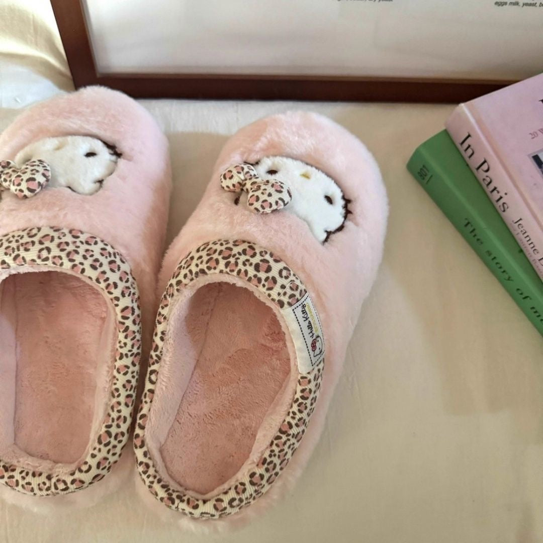 Classic Fuzzy Slippers with bow