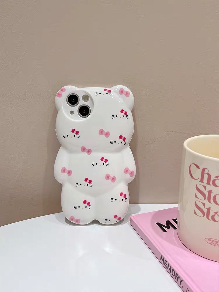 3D bear-shaped Kitty iPhone Case