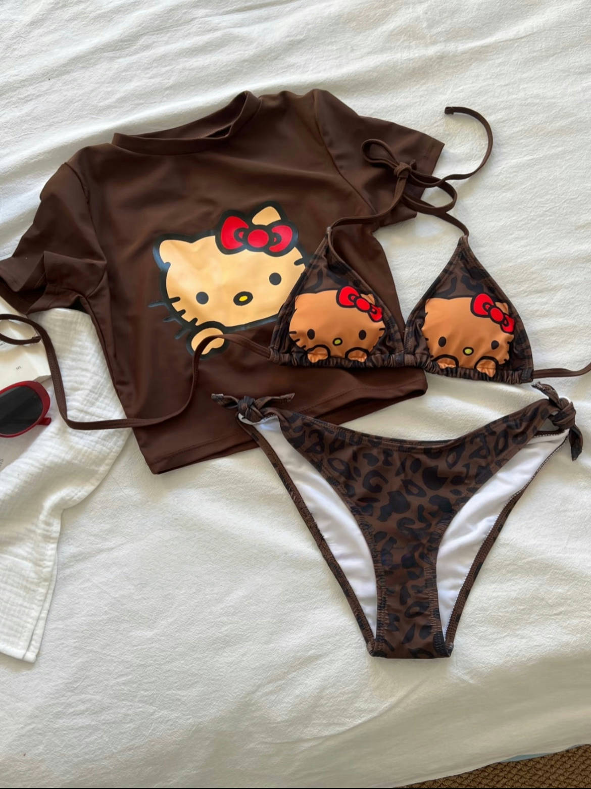 Hello Kitty Leopard print Bathing Suit - 3 piece