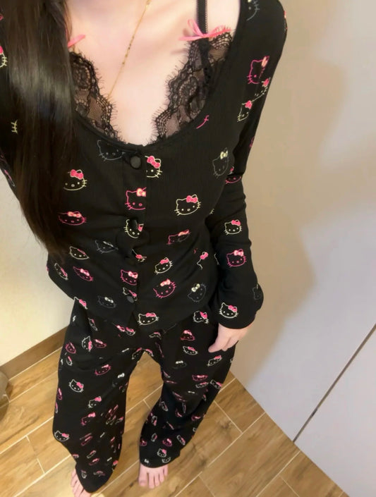 Blacky Kitty Pajama set