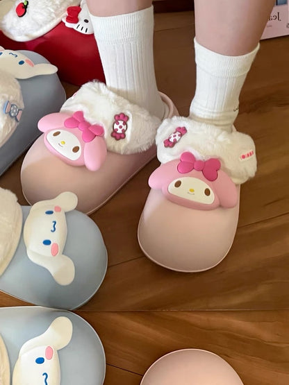 Fluffy Slippers- Sanrio Characters (waterproof)