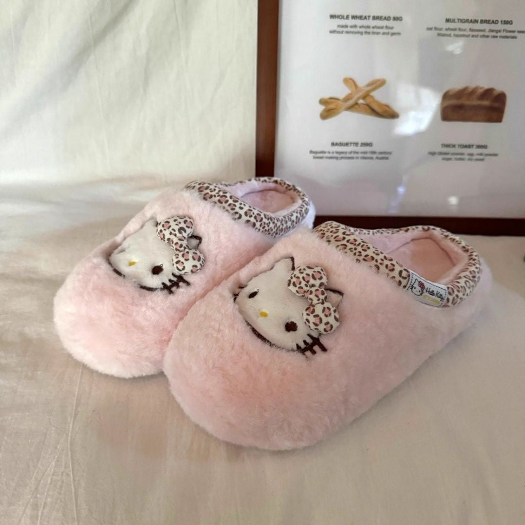 Classic Fuzzy Slippers with bow