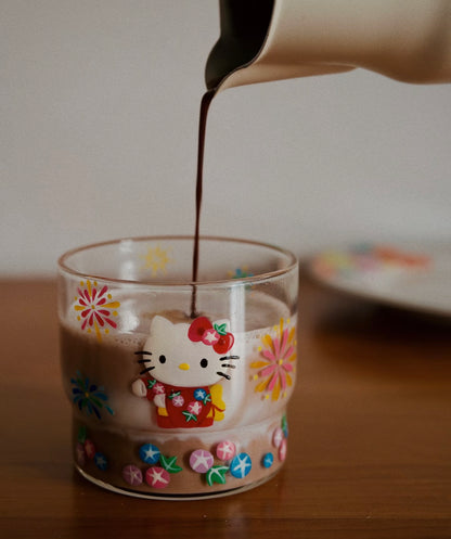 Kitty Coffee Cup with fireworks