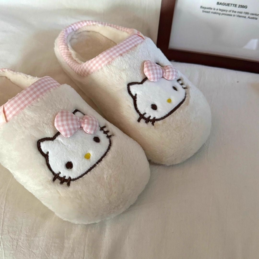 Classic Fuzzy Slippers with bow