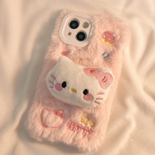 Hello Kitty Fluffy phone case-with head