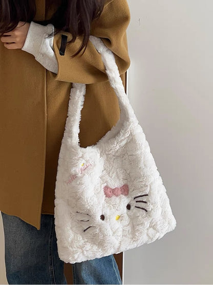 Hello Kitty Fluffy Bag ( white)