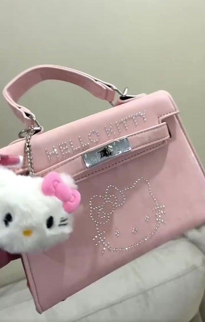 Hello Kitty Pinky Handbag - handmade diamond decor